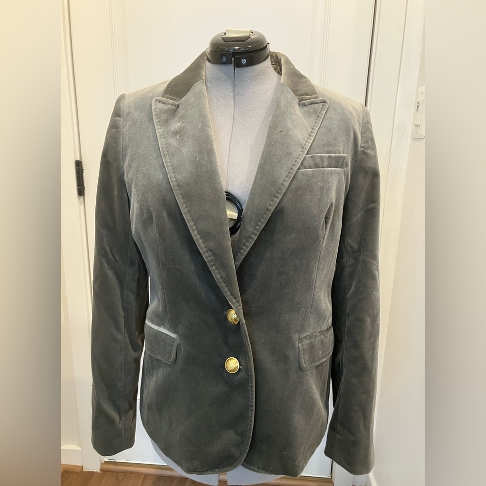 J. Crew Gray Blazer with Gold Buttons